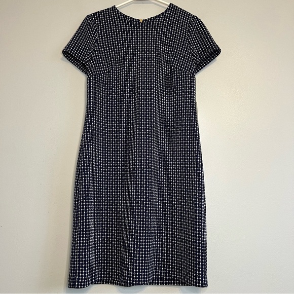 NWT Calvin Kline Navy W/white Short Shift Dress  Sz 4 Cap Sleeve Stretch Office - Picture 1 of 12